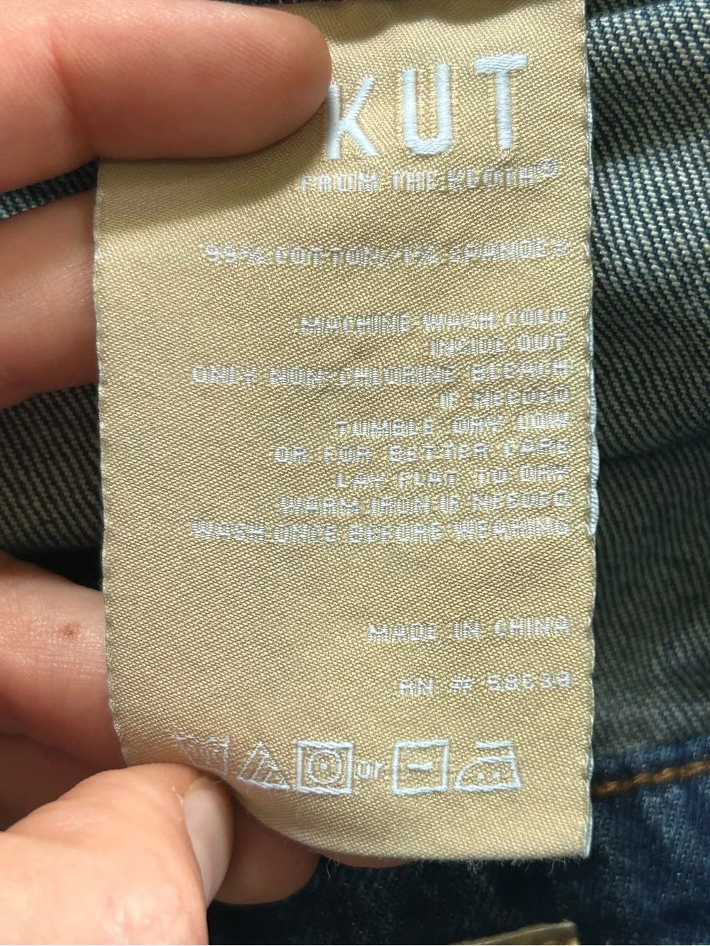 Kut From The Kloth Jane High Rise Long Short Zipper Patch Pockets Size 8 Sailor